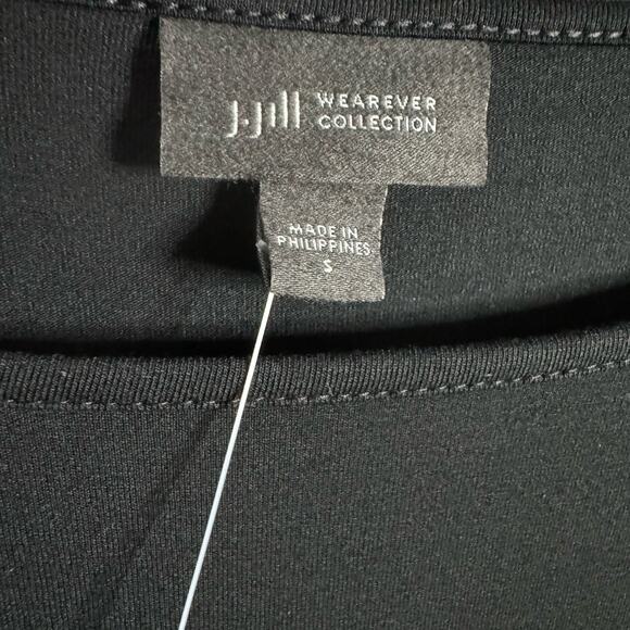 J. Jill Wearever Collection Black 3/4 Flare Sleeve Knit Jersey Dress Casual S - Picture 7 of 8